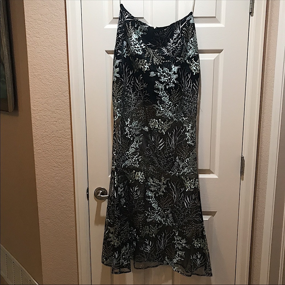 Akira Black and Embroidered Skirt